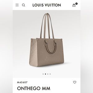 Louis Vuitton on the go MM in turtle dove